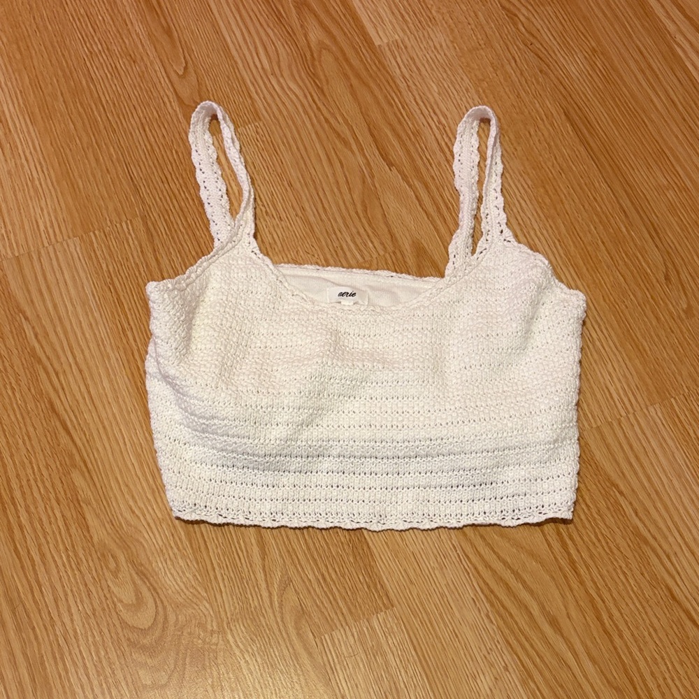 White Crochet Crop Top